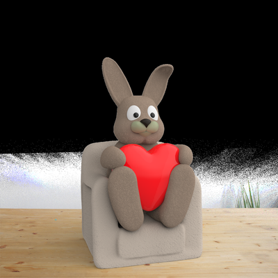 sweet bunny by noisyyy art sculptures rabbit bunnyrabbit cute love valentine heart cuteanimal toy kids toys 3d print model - Mito3D
