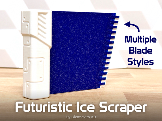 futuristic ice scraper simple detailed - future by glennovits 3d tools icescraper frost winter car defrost fast easy quick practical print practicalprint window windshield cold texture pattern 3d print model - Mito3D