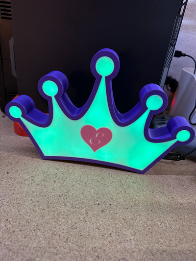 crown led lamp box by okietronics art signs & logos 3d print model - Mito3D