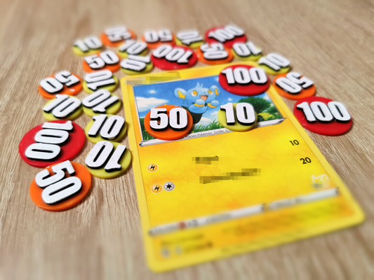 pokémon tcg danificar marcadores pok seg contadores tokens by chiclete brinquedos jogos borda símbolo marcador contador cartão 3d print model - Mito3D