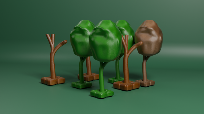 alberi gemelli by paolobonidesign arte modelli decorazioni per presepe in miniatura miniature stagionali dioramatrees frondoso spoglio presepi modellopaesaggio minitreeset crafttrees sceniche 3d print model - Mito3D