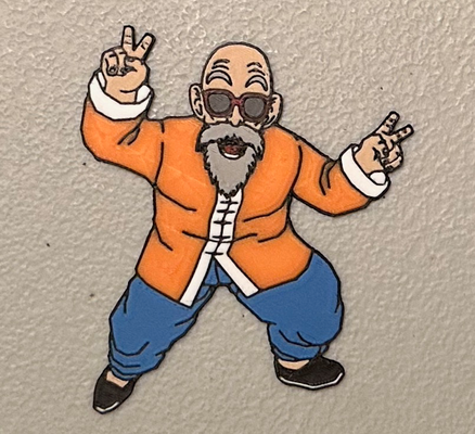 mehrfarbig meister roshi magnet by wow kunst 2d dragon ball 3d print model - Mito3D