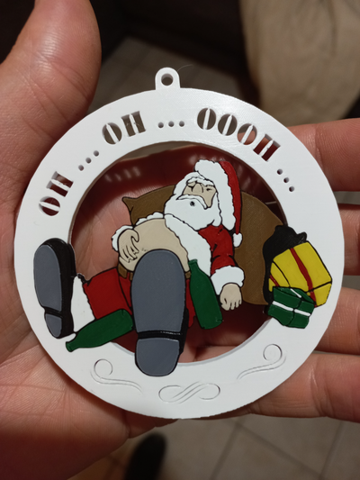 drunk santa christmas ornament oh oooh by tatteljeeke art models 3d print model - Mito3D