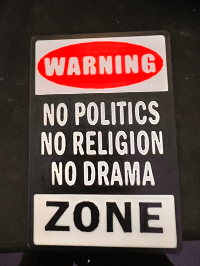 warnung zeichen no theater politik religion zone by zonumgus kunst logos 3d print model - Mito3D