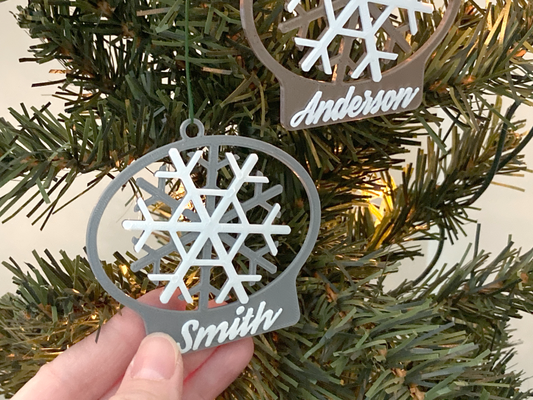 customizable snowflake snowglobe ornament by penolopybulnick household festivities instructables tinkercad christmas christmastree christmastreeornament 3d print model - Mito3D