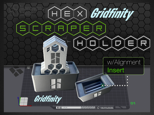 hex scraper holder - gridfinity by k2 kevin tools organizers grid finity bambu bed blade 1x2 3d print model - Mito3D