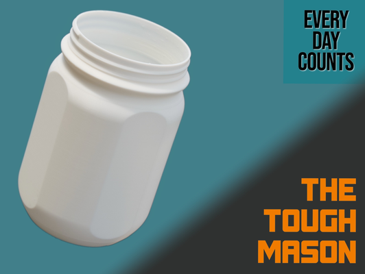 tough mason - printed in standard mode by day counts household house models jar masonjar 3d print model - Mito3D