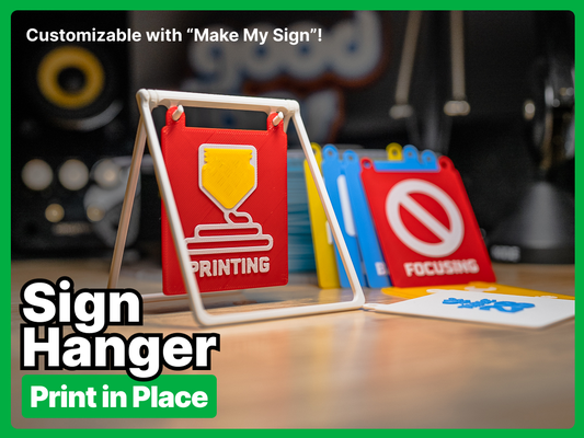print-in-place hanger my signs by trendtb art & logos swing hang table decor desk icon customizable sign 3d print model - Mito3D