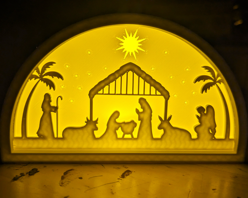 navidad pesebre té ligero bebé jesús maría by punto omega casa decoración cristiano linterna 3d print model - Mito3D