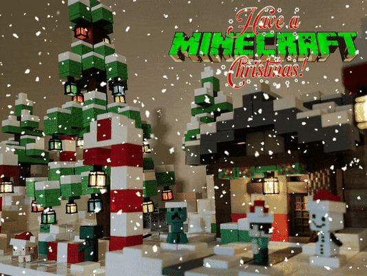 minecraft-inspired christmas house by chiz m household festivities holiday decor minecraft village 3d print model - Mito3D