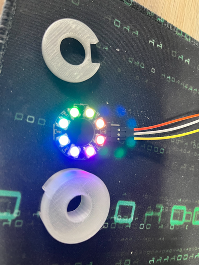 neopixel ws2815 8 led squillare titolare supporto diffusore by orsacchiotto peluche passatempo fai elettronica ws2812 anello guidato base creatore lampone pi pico 3d print model - Mito3D