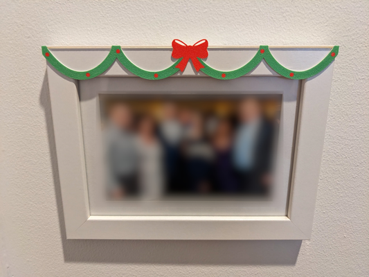 christmas photo frame topper by nathan b household festivities decoration snow multicolor 3d print model - Mito3D