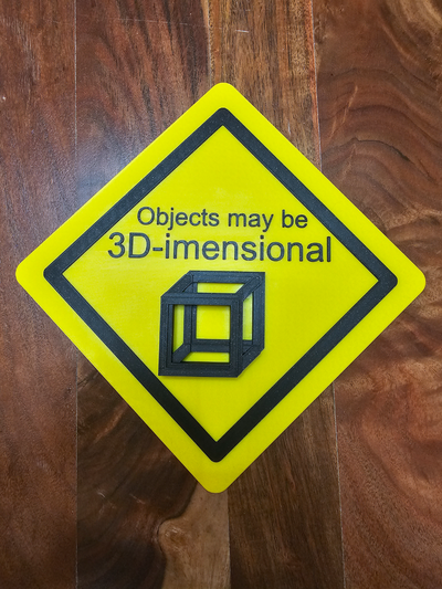 objects be 3d-imensional by zaynicious art signs & logos dimensional sign funny cool dimension flip large short small 3d print 3d print model - Mito3D