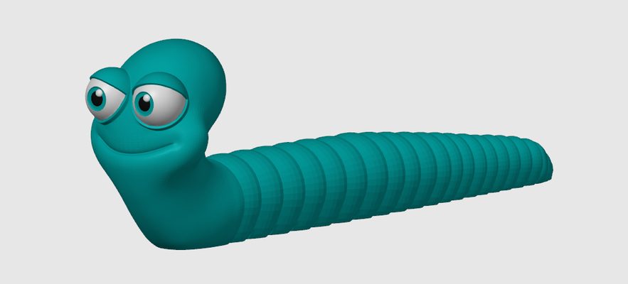 worm fidget toy by wikiwada miniatures animals sensory stress relief desk anxiety quirky 3d print model - Mito3D