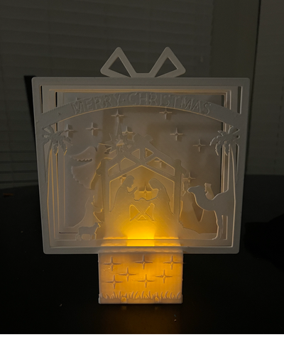 nativity scene tea light by chaosdad18 household decor house christmas 3d print model - Mito3D