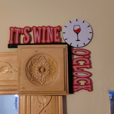 wine o'clock door trim by uncle joeys creations household decor oclock ams layered print 3d print model - Mito3D