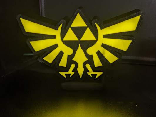triforce caixa luz by eevul maquinações arte sinais logotipos vídeo jogos videogames zelda tri força lenda of amarelo preto 3d print model - Mito3D