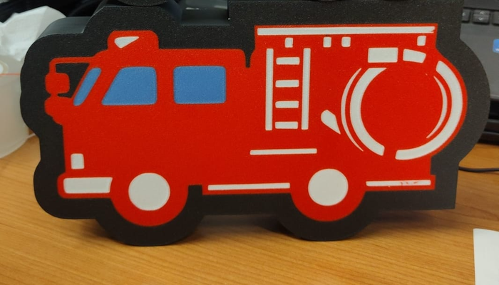 eua caminhão bombeiros conduziu luz crianças by personal3d arte sinais logotipos luminária presença logotipo 3d print model - Mito3D