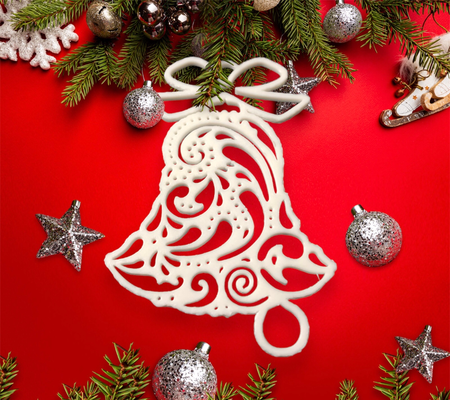 christmas bell on tree by vozfrank household decor ornament chrismas decoration treeornament 3d print model - Mito3D