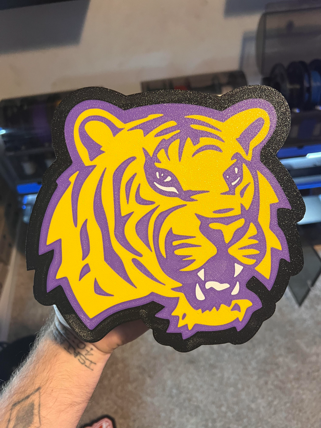 lsu tigre conduziu luminária by codyinbody3 arte sinais logotipos tigres faculdade caixa luz futebol esportes animal animais basquetebol beisebol luta livre 3D print model - Mito3D