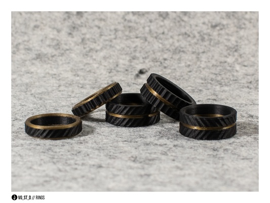 textured rings by vladislavganzen fashion models ring geometries textures 3d print model - Mito3D