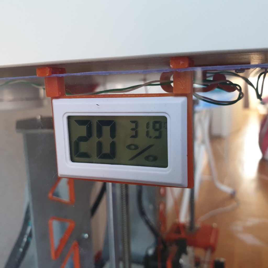 ikea carencia recinto temperatura humedad sensor lcd montar by 3dvino 3d impresora accesorios ikealack sensormount higrómetro termómetro 3D print model - Mito3D