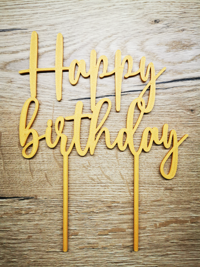 kek topper mutlu doğum günü by x3mnexus sanat işaretler logolar pasta süsleme hediye 3d print model - Mito3D