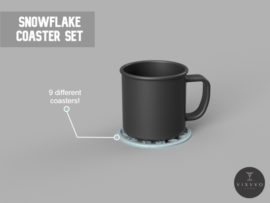 schneeflocke untersetzer einstellen by abonnieren 3d haushalt büro weihnachten tasse 3d print model - Mito3D