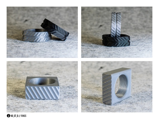 texturé anneaux conventional formes by vladislav entier mode modèles bague texture 3d print model - Mito3D