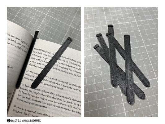 minimal signet by vladislav entier ménage bureau petit livre minimaliste voyage signets 3d print model - Mito3D