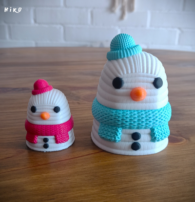 snowman - christmas knitted container by hiko 3d household festivities merry wool crochet candy hombre de nieve navidad contenedor pot bowl 3d print model - Mito3D