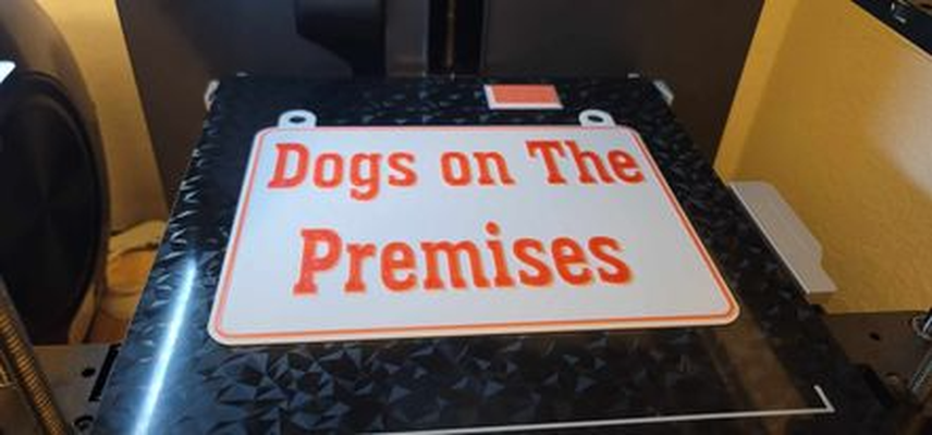 dogs on premises sign by maxeffort art signs & logos dog 3d print model - Mito3D