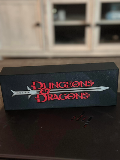 dnd donjons dragon lumière boîte by clon3d art panneaux logos dragons dragons boite 3d print model - Mito3D