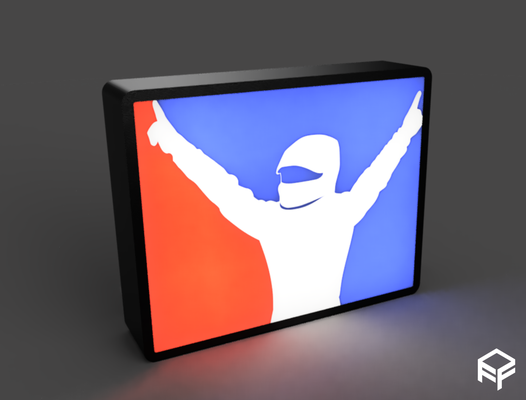 irritante logotipo caixa luz by ff3d makes arte modelos simracing mesma camada corrida 3d print model - Mito3D