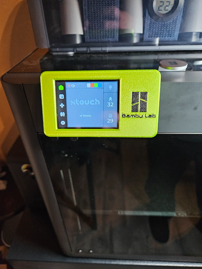 xtouch total screen replacement remixed by dallasstarsfan 3d printer parts p1p p1s mount p1touch bambu 3d print model - Mito3D