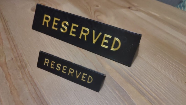 reserved sign - mmu by ippe household decor kyltti varattu 3d print model - Mito3D