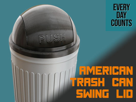 american style trash can swing lid kit by day counts household house models bin rubbish rubbishbin 3d print model - Mito3D