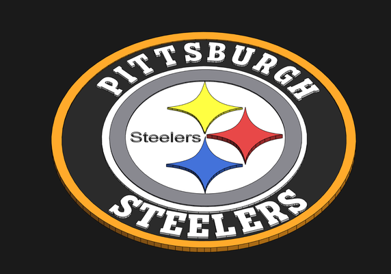 pittsburgh steelers logo wall plaque by ghengisahn art signs & logos football american dirty towel 3d print model - Mito3D