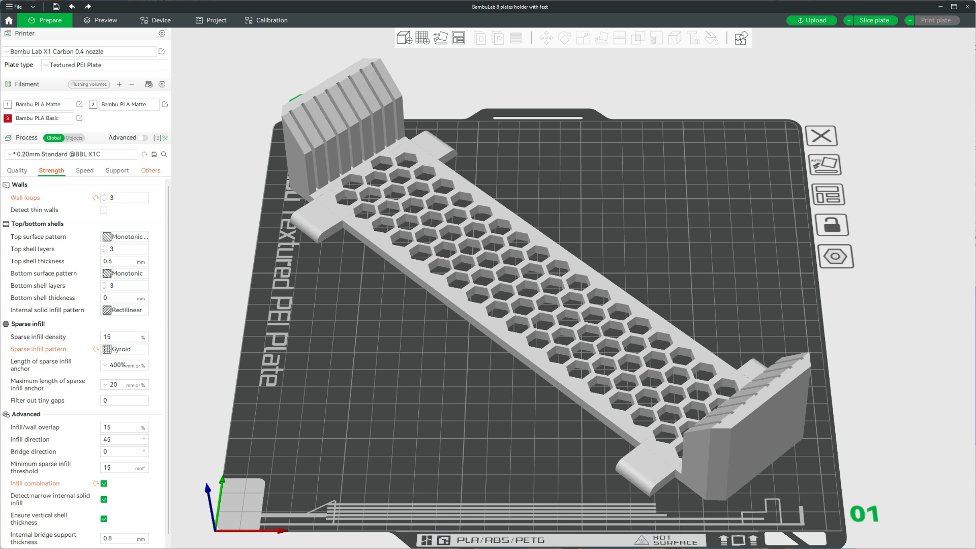 bambulab 8 platten halter unterstützung füße by jeanjean3d 3d drucker zubehör teller 4 slot veranstalter tablett 3D print model - Mito3D