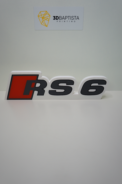 logo audi rs 6 by 3d baptista impression ménage décor rs6 3d print model - Mito3D