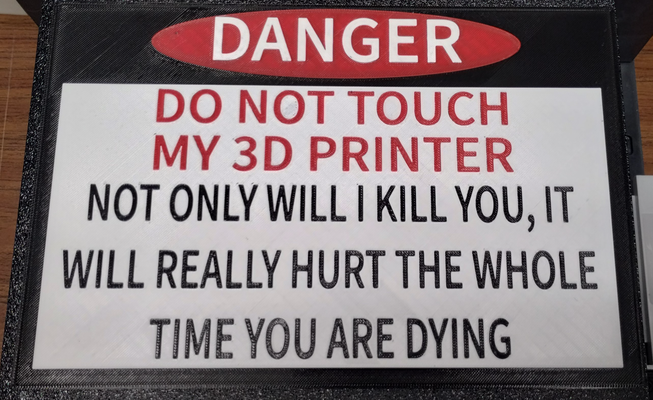 do toccare my 3d stampante by intrepido stampe arte segni loghi cartello divertimento meme 3d print model - Mito3D
