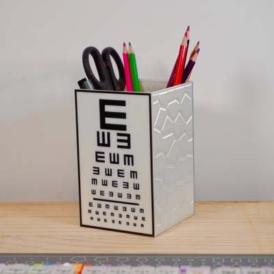 eye test pen holder by jayson 3dp studio household office 3d print model - Mito3D