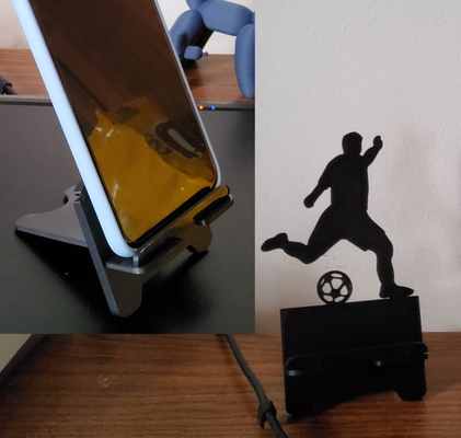 football phone holder by mimi home decoration household office cadeau pere father fatherday christmas gift boy man foot birthday dad 3d print model - Mito3D