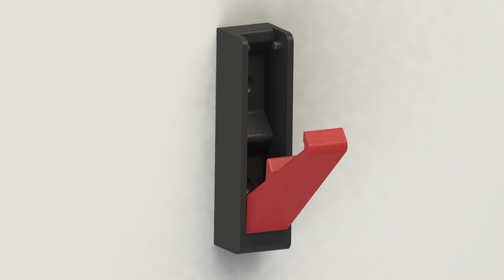 hidden hook by hribadesign household house models wall wallmount simple wallhook simpleprint simpledesign 3d print model - Mito3D