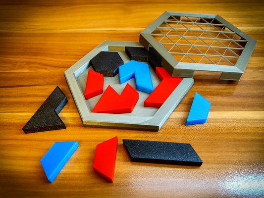 hexagon puzzle gehirn teaser by kreativ minerx spielzeuge spiele rätsel 3d print model - Mito3D