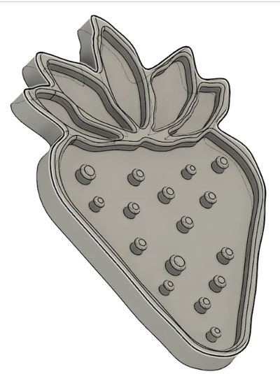 fragola distintivo by lachimalaif arte moneta distintivi logo frutta magnete stampa 3d etichetta semplice veloce piccolo gratuito simbolo cibo design ams multicolore 3d print model - Mito3D