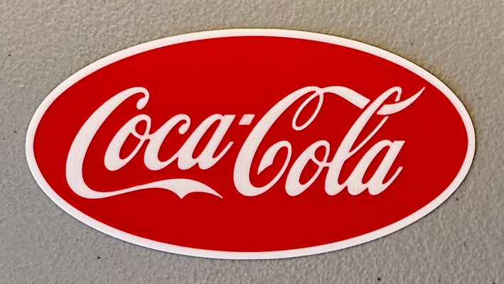 multicolorido coca cola logotipo magnético by uau arte 2d coca 3d print model - Mito3D