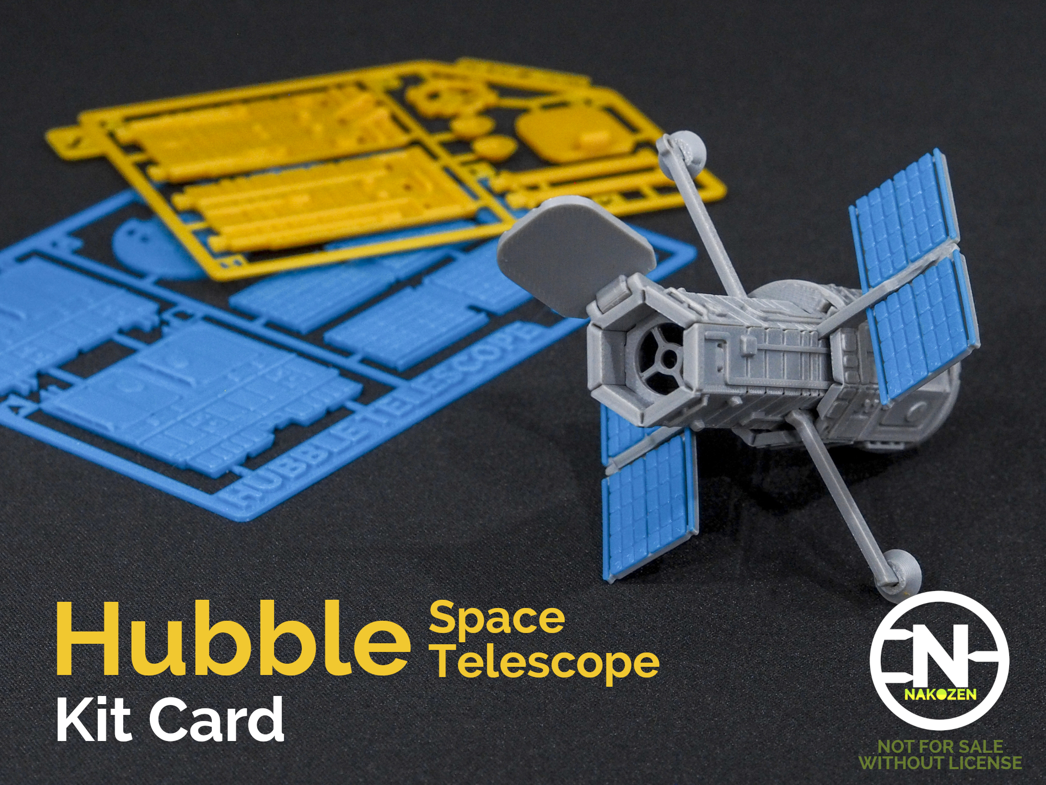 hubble telescopio equipo tarjeta by nakozen juguetes juegos espacio investigacion astrofotografía nasa satélite orbital orbita cosmos james webb euclides 3D print model - Mito3D