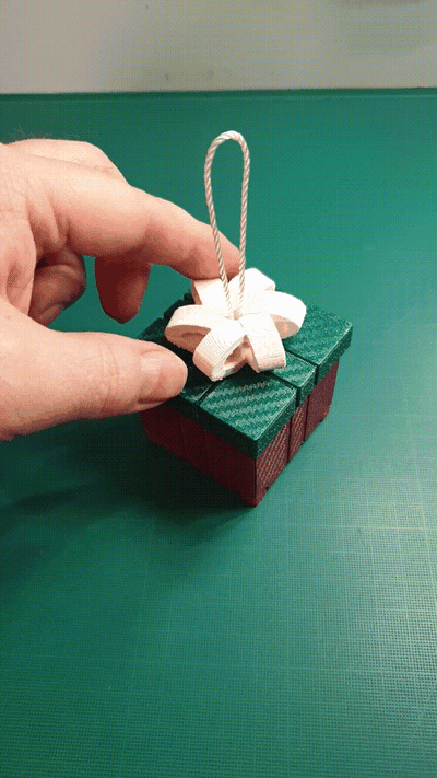 crollando regalo scatola by jaatinen3d domestico festività natale pacco ornamento natale printinplace stampa in posto print place contenitore conservazione 3d print model - Mito3D