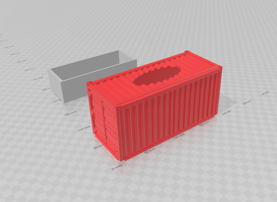 kargo konteyner doku kutu by portakal ev halkı modeller saklamak mendil kutusu mendiller tutucusu kapağı 3d print model - Mito3D
